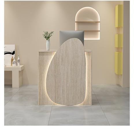 ASDQWER Kassen-Empfangstheke,offenen Ablagefächern，Rezeption,Kassentheke,Computer-Rezeption aus Holz fürs Büro,for Büro, Schönheitssalon, Einzelhandelsgeschäft(L,L60cm/23.6in)