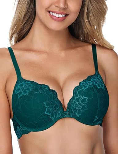 Wingslove Soutien Gorge Femme avec Armature Push Up Rembourré Dentelle