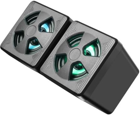 Homoyoyo Portable Mini Gaming Speaker Usb for Laptop and Desktop, Rgb Backlight Voice Box External Subwoofer, Black Compact Computer Loudspeaker for Home and Office Use