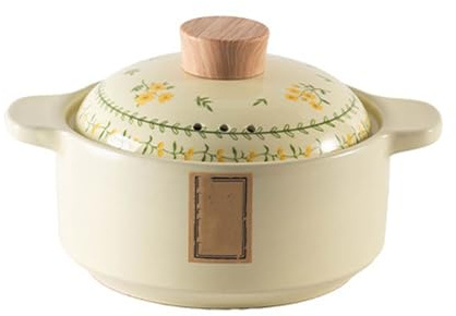 Marmite en céramique,marmite japonaise Donabe en terre cuite avec couvercle | Et poignée, idéale for la cuisson au four et à l'eau bouillante.(2.5L)
