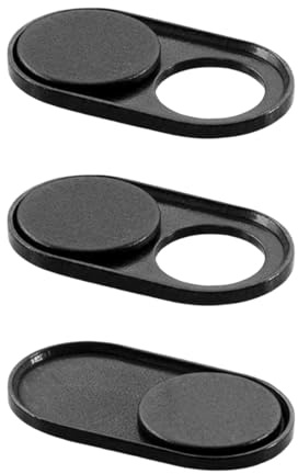 Webcam Cover, [3-Pack] 0.6mm Thin Metal Web Camera Cover Sticker for iPad Pro, Laptop, Mac, PC, Macbook Pro, iPhone 8/7/6 Plus, Mackbook Air, Acer, Dell [Black]