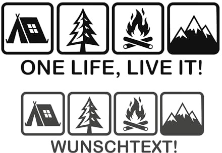 One Life, Live It! Aufkleber für Wohnmobil & Wohnwagen – UV-Beständig & Wetterfest – Deko-Sticker aus Vinylfolie für Camping-Urlaub, Auto & Van – Konturgeschnitten