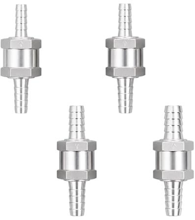 4 Pièces Clapet Anti Retour Gasoil 6/8/10/12 mm Clapet Anti Retour Essence Clapet Anti-Retour pour Essence, Diesel, Eau, Auto Carburateur Systèmes