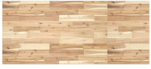 Tmriohed Piano per lavabo, 140 x 60 x 2 cm, in legno di acacia massiccio, non trattato, per bagno, lavandino, piano da tavolo rustico per cucina, banco da lavoro e mensola, rettangolare