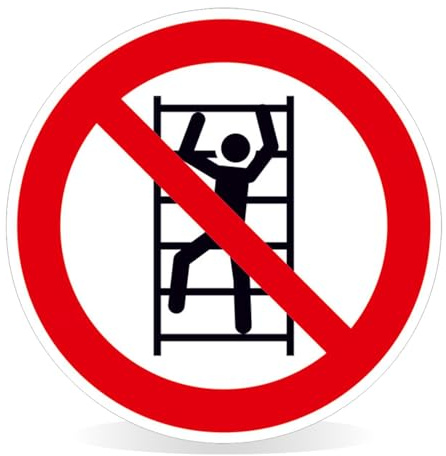 Betriebsausstattung24 Verbotsschild Aufsteigen verboten - Aluminium, geprägt - 31,5 cm Ø - P009 - Symbol Schild