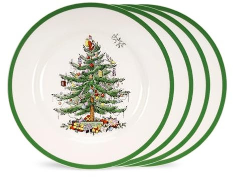 Portmeirion Home & Gifts Salad Plates Set of 4, Ceramic, Multi-Colour, 20 x 20 x 3 cm