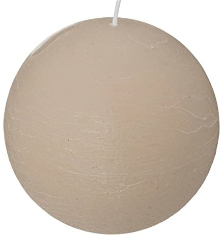 Atmosphera - Rustikale Kugelkerze - grau taupe - 445g - Maulwurfsgrau