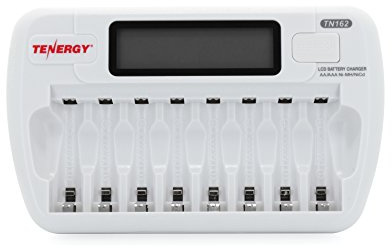 Tenergy TN162 8-Bay Smart LCD Battery Charger for Rechargeable AA/AAA NiMH/NiCd Batteries