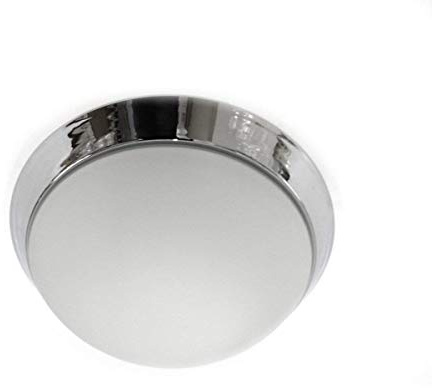 Lampenlux LED Deckenleuchte Dodo Glas Rund E27 IP44 mit LED-Leuchtmittel (chrom, Ø 28cm)