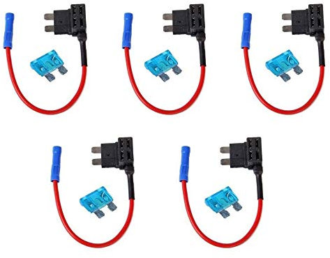 Mintice 5 X 12V 24V LKW Auto Standard Flachsicherungsadapter Sicherungshalter für Spannungsabgriff KFZ Flachsicherungen Autosicherungs