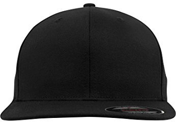 Flexfit Unisex 6277FV-Flexfit Flat Visor Kappen, Black, L/XL