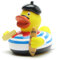 Duckshop I Badeente Frankreich I Quietscheente France I L: 7,5 cm I inkl. Quietscheentchen-Schlüsselanhänger im Set I Geschenk für Frankreich-Fans I Souvenir
