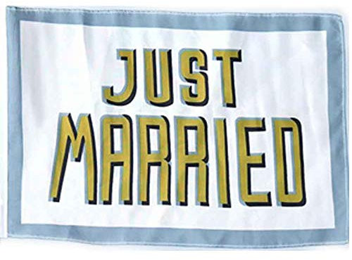 Sachsen Versand 10 Autofahne Fahne Auto Fahne Hochzeit Just Married 30 x 45 cm