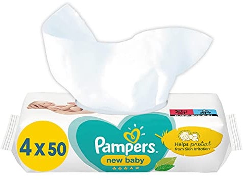 Pampers New Baby Sensitive Feuchttücher, die weichsten auf der Haut und ohne Duftstoffe und Alkohol, 3x4x50 Feuchttücher (insgesamt 600 Tücher)