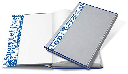 HERMA 28267 Buchumschlag 26,7 x 54 cm HERMÄX Design Sport, Buchhülle mit Beschriftungsetikett und Kantenschutz aus abwischbarer Polypropylen-Folie, Buchschoner für Schulbücher, transparent