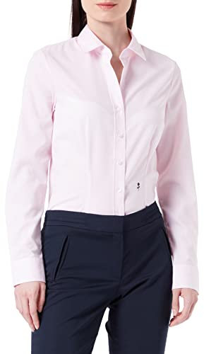 Seidensticker Damen Women Slim Longsleeve Cotton Bluse, Rosa(080613), 40 EU