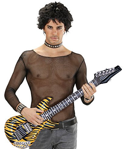 NET TOYS Aufblasbare Gitarre Deko Luftgitarre Tiger Rocker Inflatable Guitar Rockstar Gummigitarre Party Gitarren Instrument Mottoparty Musikinstrument Accessoire Partydeko aufblasbar