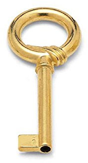 Chiave per mobili, compatibile con serratura universale - modello H/1300 (Oro Lucido)