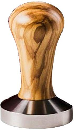 AlTaGru Olivenholz Tamper 58mm Olivenholz Griff, Edelstahl Unterteil zum andrücken des Kaffeemehls im Siebträger Kaffeestempel, Kaffeemehlpresser,Tampa,Holzgriff Stampfer