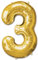 SHATCHI 16 Letters Numbers Foil Balloons Air Filled Self Inflating Birthday Anniversary Wedding Party Banner Decorations, Gold