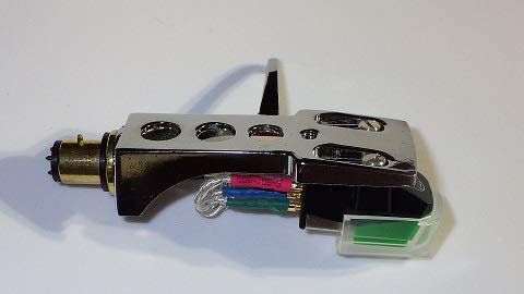 Chrome plated Headshell, mount, cartridge and stylus, needle for Technics SL 1000, SL 1100, SL 1200, SL 1210, SL 1300, SL 1301, SL 1310, SL 1350, SL 1400, SL 1401, SL 1410With FREE MyNeedleStore Cloth