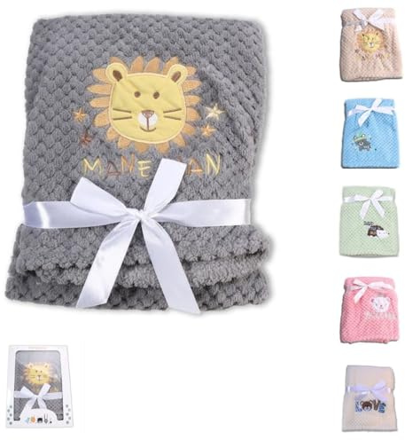 Cangaroo Babydecke Freya, Größe 80 x 110 cm kuschelige Babydecke aus Fleece grau