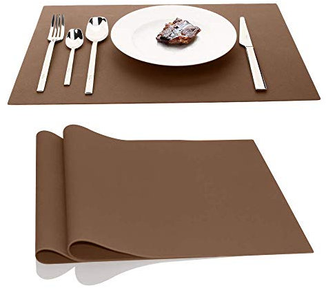 Ainimi große Silikon-Tischsets, Platzdeckchen, 45 x 32 cm, 2 Stück coffee