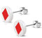 Bungsa Unisex-Ohrstecker Spielkarten aus 316L Edelstahl 10 mm (Karo)