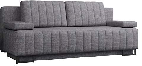 Schlafsofa Mukusa mit Bettkasten, Couch, Bettsofa, Sofa mit Schlaffunktion, Polstersofa, Metallfüße, Bettfunktion, Couchgarnitur (Lux 05)