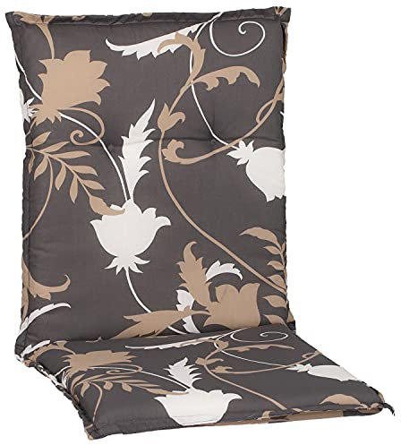 NYVI Gartenstuhl Auflage Niedriglehner Barcelona - UV-Beständig, Atmungsaktiv, Strapazierfähig - Niedriglehnerauflage Sitzkissen Outdoor - Sitzauflagen für Gartenstühle 100x50cm Grau Beige Creme