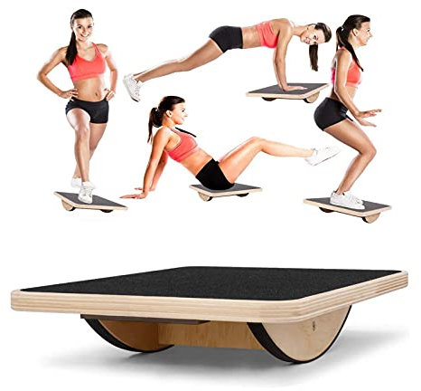 Balance Board Aus Holz, Gleichgewichtsbrett,Sports Balance Board,Balance-Brett Stabilisationstrainer Gleichgewichtsboard, Wackelbrett Für Physiotherapie Zur Stärkung Der Tiefenmuskulatur