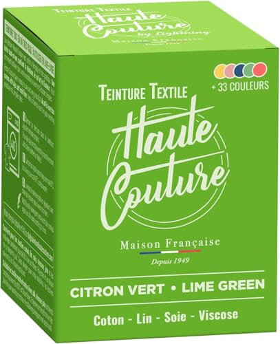 HAUTE COUTURE - Tinte para Ropa y Textil Verde - 350g - Limon Verde - Tinte Textil Todo en uno - Listo Para Teñir Ropa y Tejidos