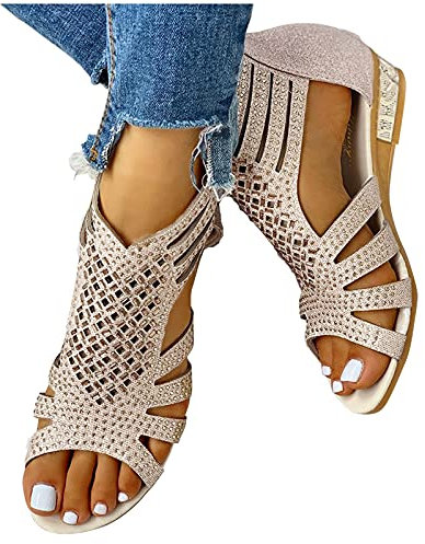 Fulidngzg Sandaletten Damen mit Absatz Silber Gold Elegant Sommer Riemchensandalen High Heels Schuhe Sommerschuhe Peeptoe Sandalen