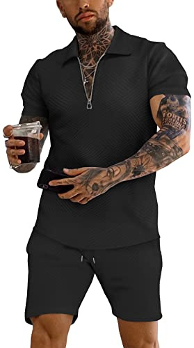 URRU Herren Short Sets for Men 2-teilige Outfits