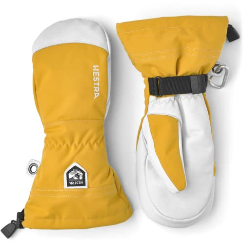 Hestra Army Leather Heli Skihandschuh - Klassischer Schneehandschuh zum Skifahren, Snowboarden und Bergsteigen, Senf, 9