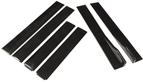 Auto-Seitenschweller, KIMISS 2,2 M Untere Seitenschweller, ABS, Schweller, Außen, Untere Seite, Endlinie, Verlängerungen, Splitterlippen-Diffusoren (schwarzglänzend)