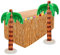 Set di gonne da tavola hawaiane Luau 3 pezzi decorazioni per feste hawaiane 9,6 piedi tovaglie d'erba con fiori di ibisco e palma gonfiabile per piscina estiva festa in spiaggia hawaiana (Yellow)