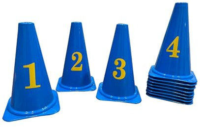 Sport-Thieme Markierungskegel-Set Zeichen | Bruch- und schlagfest | In Buchstaben- und Zahlenvariante | Hallen- und Outdoor-Training