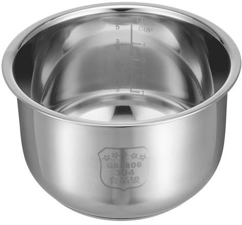 OSALADI Rice Cooker Liner Non-stick Rice Cooker Pots Insert Replacement Cooking Pot Liner Container Parts Cooker Inner Pots Double Bottom Pot Stainless Steel Detachable