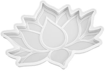 Moule Sous Verre Silicone, Moule en Silicone Plateau à Fleurs Irrégulier, Moule Sous Verre Resine Epoxy en Forme de fleur de lotus pour DIY Arts Artisanat Table à Manger Et Décoration IntéRieur