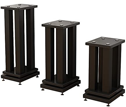 CAMBOS Pieds d'Enceintes 2 Supports d'enceintes universels, Panneau de densité MDF + Colonne métallique 5 × 5 cm, pour Enceintes d'ordinateur de Petite et Moyenne Taille (Taille : 70 cm)