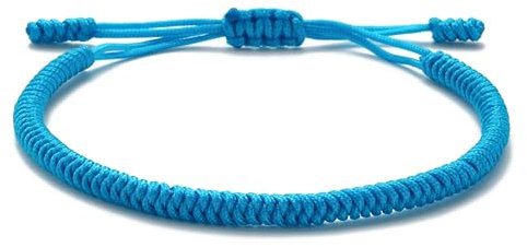 LUCKY BUDDHIST - Glücksarmband + Anhänger/Halskette! Für Teen Männer Frauen - Geflochtene Freundschaftsarmbänder - Mit Liebe handgefertigt - Tibet Stil - Einstellbares Handgelenk Armband (Blau)