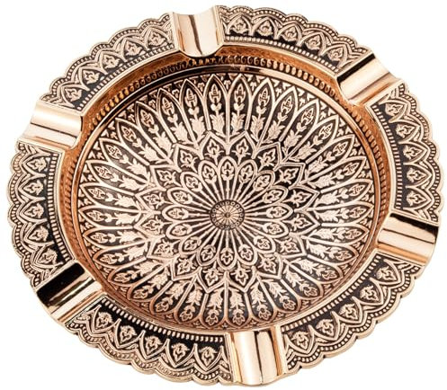 SOZATO Vintage Metall Aschenbecher - Luxus 6 Slot Zigarrenhalter für Innen Außen - Roségold