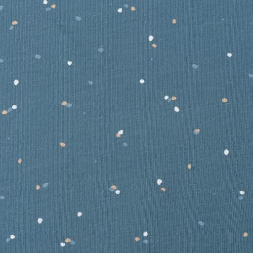 Jersey Baumwolljersey Punkte blau beige 1,5m Breite