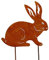 Bornhöft Osterhase Edelrost Dekofigur für Ostern und Frühling Hase Osterhase Edelrost rostige Gartendekoration Gartenstecker