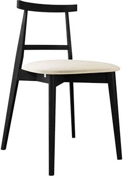Mirjan24 Esszimmerstuhl Hazren, B:48 x H:75 x T:54 cm, Stuhl aus Buchenholz für Esszimmer, 2 mal lackiert, Lack auf Wasserbasis, Gepolsterte Sitzfläche, Küchenstuhl (Schwarz/Magic Velvet 2250)