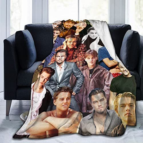 Suehome Leonardo Dicaprio Decke aus weichem und bequemem Wollfleece, Überwurfdecken für Sofa, Büro, Auto, Camping, Yoga, Reisen, Heimdekoration, gemütlich, Plüsch, Stranddecke, Geschenk