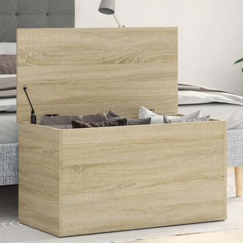 ShGaxin Aufbewahrungstruhe, Sitztruhe Mit Stauraum, Flur Möbel, Rollcontainer, Ankleidezimmer Möbel, Sonoma-Eiche 84x42x46 cm Holzwerkstoff