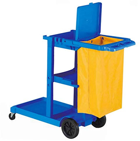 Handelshotel Traditioneller Hausmeister Reinigungswagen, Last 100Kg (Blau), DCNGXUKLK, Blau,