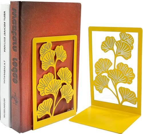 Serre-Livres cale Livre Etagere-Presse Livre Metal, Bloc Livre bookends Bloque Livre pour Bureau École à Domicile (Gold)